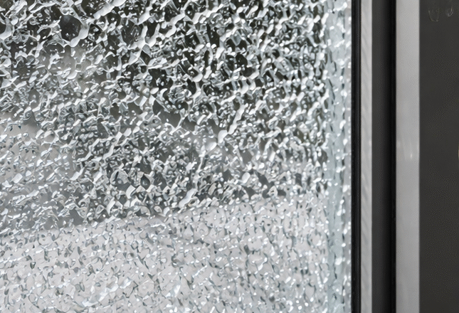 自爆した強化ガラス