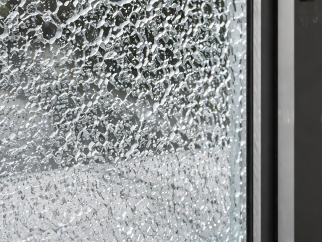 自爆した強化ガラス