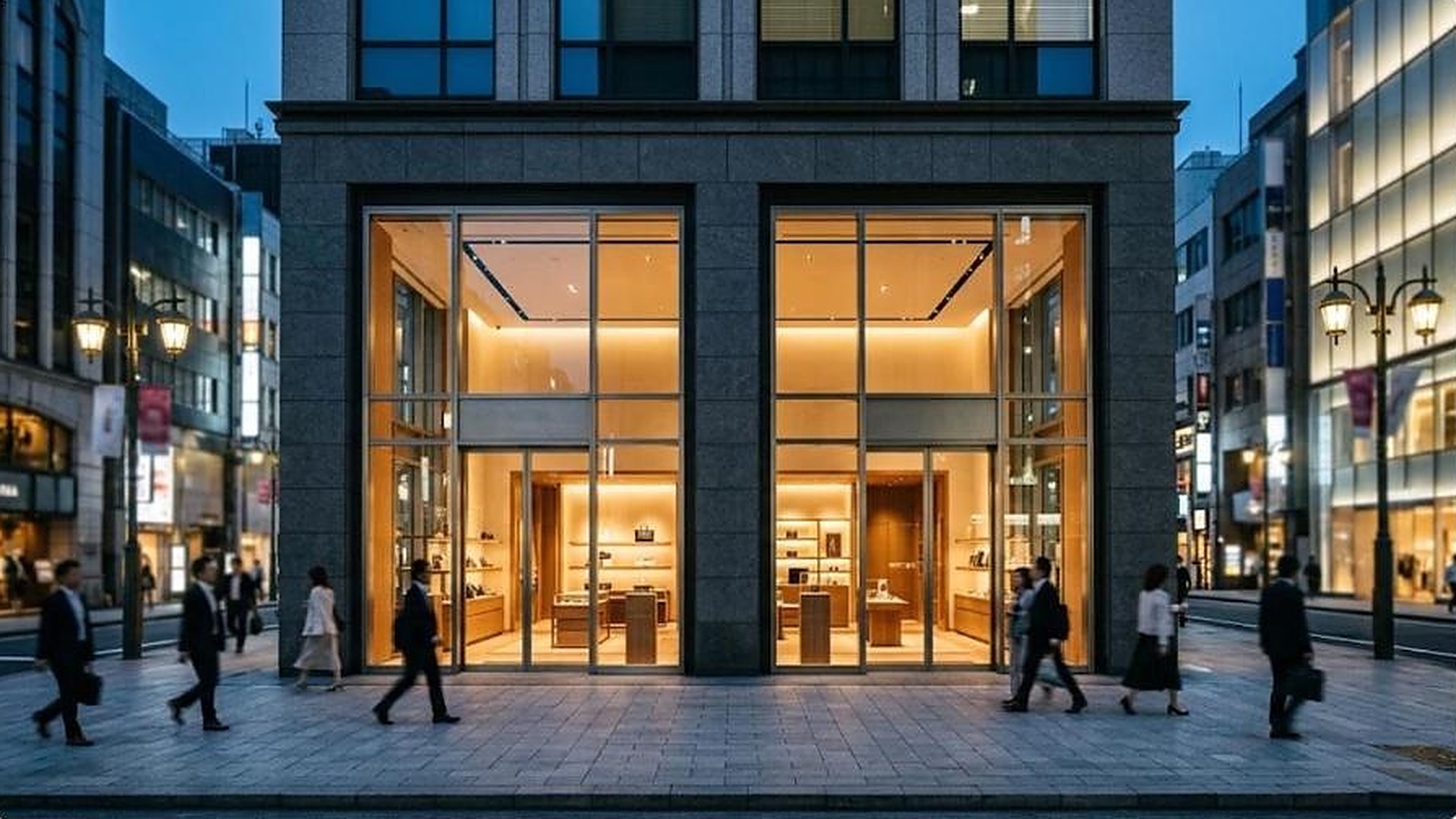 銀座路面店 防犯ガラス ヒーロー画像